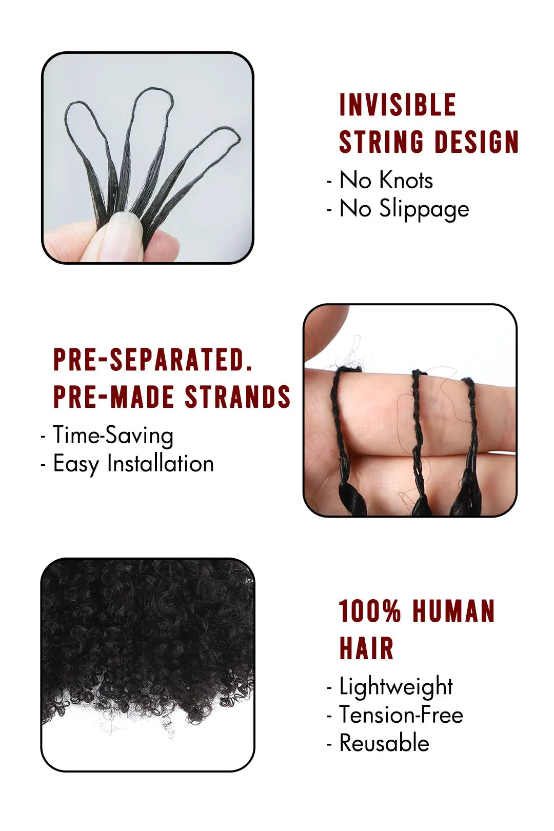 MIRACLE KNOTS HUMAN HAIR (COLOR)