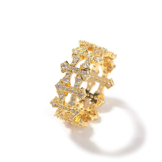 CROSS CROWN RING