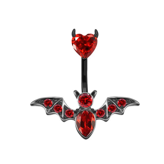 CRIMSON BAT BELLY RING