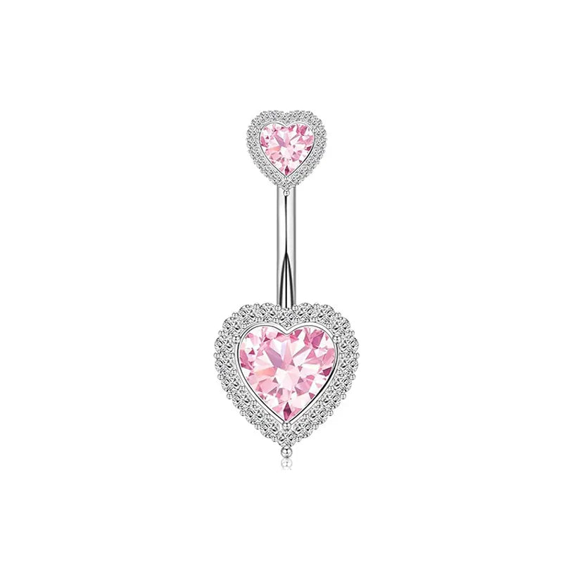 BLUSH HEART HALO BELLY RING